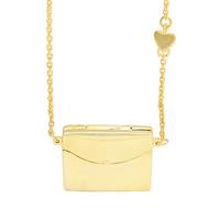 Envelope Locket in Two Tone Gold Plated Sterling Silver
