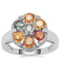 Songea Multi Sapphire Ring in Sterling Silver 2.14cts