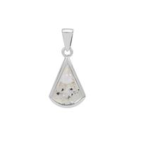 Optic Quartz Pendant in Sterling Silver 3.95cts