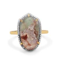 Aquaprase™ Ring with White Zircon in Gold Plated Sterling Silver 7.10cts