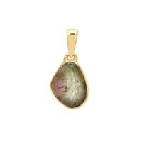 Watermelon Tourmaline Pendant in Gold Plated Sterling Silver 1.60cts