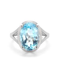 Sky Blue Topaz Ring in Sterling Silver 7.16cts