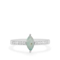 Gem-Jelly™ Aquaprase™ Ring with White Sapphire in Sterling Silver 0.75ct