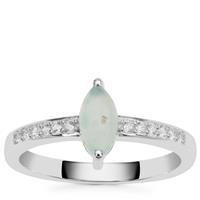 Gem-Jelly™ Aquaprase™ Ring with White Sapphire in Sterling Silver 0.75ct
