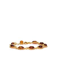 Baltic Cognac Amber Bracelet in Gold Tone Sterling Silver (8.5x5.5mm)