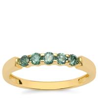 Seafoam Green Diamonds Ring in 9K Gold 0.35ct