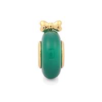 Green Onyx Kama Bead Charm in Gold Plated Sterling Silver 8.26cts