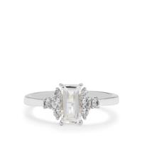 White Topaz Ring with White Zircon in Sterling Silver 1.35cts
