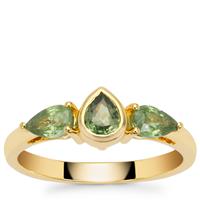 Green Dragon Demantoid Garnet Ring in 9K Gold 1.15cts