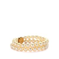 South Sea Cultured Pearl (8x9mm) Bracelet  in Gold Tone Sterling Silver.