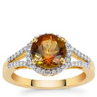 Congo Tourmaline Ring with Diamond in 18K Gold 2.55cts