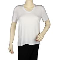 Destello Everyday V Neck Jersey Modal T Shirt (Choice of 8 Sizes) (White)
