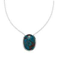 Chrysocolla Necklace in Sterling Silver 18.71cts
