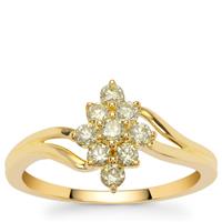 Natural Yellow Diamonds Ring in 9K Gold 0.50ct