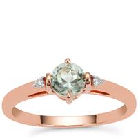 Aquaiba™ Beryl Ring with Diamond in 9K Rose Gold 0.45ct