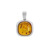 Baltic Cognac Amber (14mm) Pendant in Sterling Silver