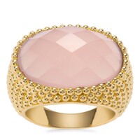 Pink Chalcedony Ring in Gold Plated Sterling Silver 11.62cts