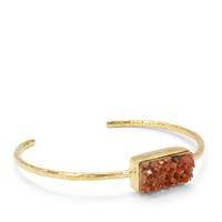 Drusy Vanadinite Bangle in Gold Plated Sterling Silver 18cts