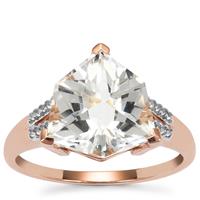 Wobito Alpine Cut Cullinan Topaz Ring with White Zircon in 9K Rose Gold 5.65cts
