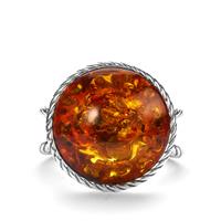 Baltic Cognac Amber Ring in Sterling Silver (15.50mm)