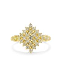 Natural Yellow Diamond Ring in 9K Gold 1.05cts