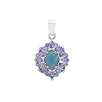 Thor Blue Quartz Pendant with Tanzanite in Sterling Silver 2.53cts