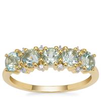 Aquaiba™ Beryl Ring with Diamond in 9K Gold 1.25cts