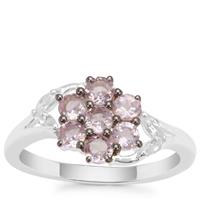 Pink Spinel Ring with White Zircon in Sterling Silver 1.11cts