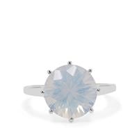 Concave Cut  Blue Moon Quartz Ring in Sterling Silver 5.65cts