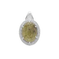 Grossular Pendant with White Zircon in Sterling Silver 14.25cts