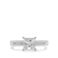 Itinga Petalite Ring with White Zircon in Sterling Silver 0.95ct