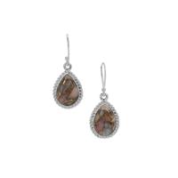 Copper Mojave Pink Opal Earrings in Sterling Silver 10.50cts