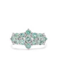Aquaiba™ Beryl Ring with Diamond in 9K White Gold 1.25cts