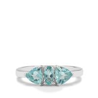 Madagascan Blue Apatite Ring in Sterling Silver 1.26cts