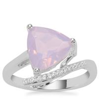 Sapucaia Quartz Ring with White Zircon in Sterling Silver 2.98cts