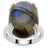 Paul Island Labradorite Ring in Sterling Silver 17cts