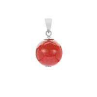 Type A Burmes Red Jadeite Pendant in Sterling Silver 17.50cts