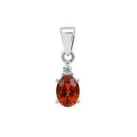 Madeira Citrine Pendant with White Zircon in Sterling Silver 1.10cts