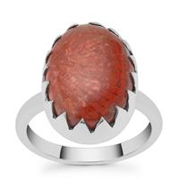 Red Horn Coral Ring in Sterling Silver 7.50cts