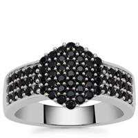 Black Spinel Ring in Sterling Silver 1.25cts