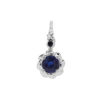 Nilamani, Thai Sapphire Pendant with White Zircon in Sterling Silver 0.64ct