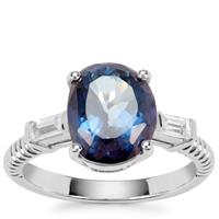 Hope Topaz Ring with White Zircon in Sterling Silver 5.20cts