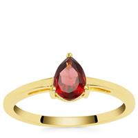 Rajasthan Garnet Ring in Gold Plated Sterling Silver 0.90ct