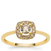 Golden Ivory Diamonds Ring in 9K Gold 0.55ct