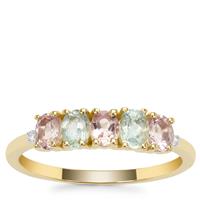 Cherry Blossom™ Morganite, Aquaiba™ Beryl Ring with Diamond in 9K Gold 0.80ct