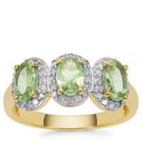 Kijani Garnet Ring with Diamonds in 9K Gold 1.55cts