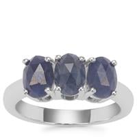 Rose Cut Bharat Sapphire Ring in Sterling Silver 3cts