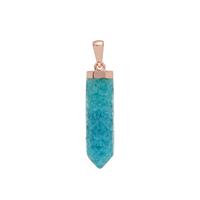 Petro Blue Quartz Pendant in Rose Gold Plated Sterling Silver 5.10cts 