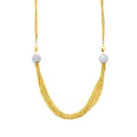 18" Two Tone Gold Plated Altro Diamond Cut Bunch Necklace 12.44g