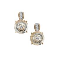 Lehrer TorusRing Prasiolite Earrings with Diamond in 9K Gold 2.90cts